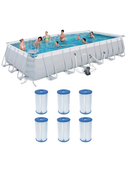 24ft x 12ft x 52in Above Ground Pool & Cartridges Type IV/B (6 Pack)