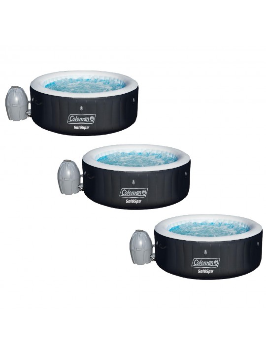 SaluSpa Portable 4 Person Outdoor Inflatable Hot Tub w/ Pump (3 Pack)