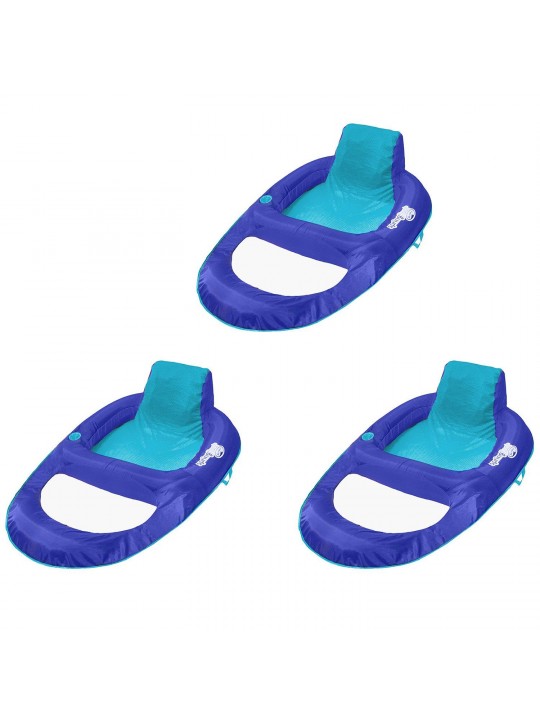Spring Float Recliner XL Floating Swimming Pool Lounge Chair (3 Pack)