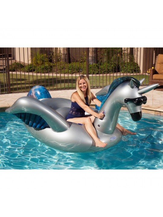 Giant Inflatable Ride-On Mystique Unicorn Pool Float w/ Cup Holder (6 Pack)