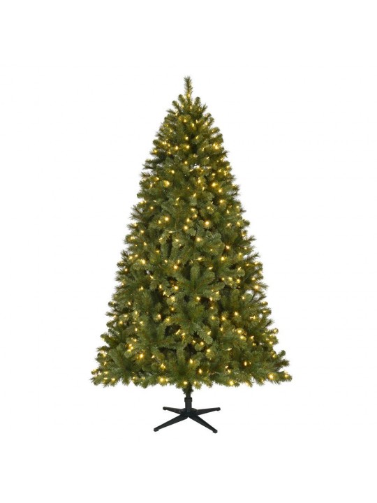 7.5 ft Wesley Long Needle Pine LED Pre-Lit Artificial Christmas Tree with 550 Color Changing Lights