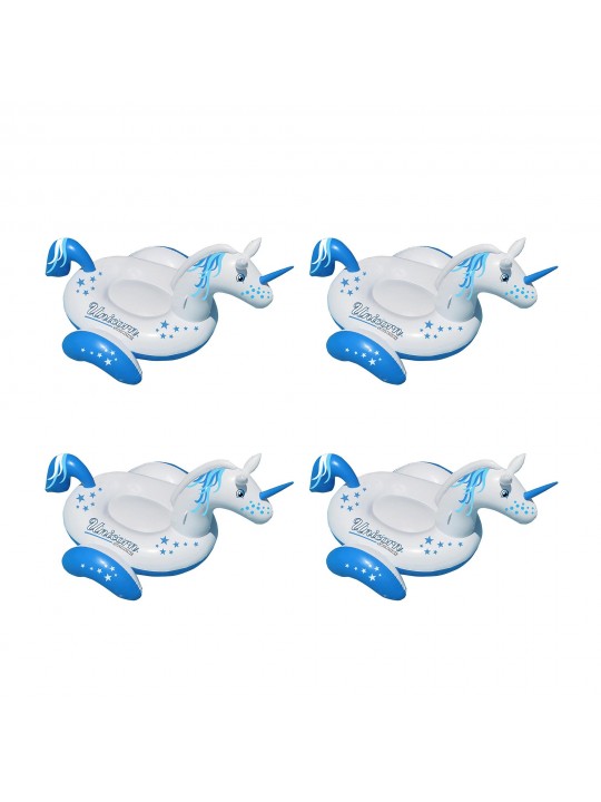 Giant Inflatable al Unicorn Ride On Swimming Pool Float (4 Pack)