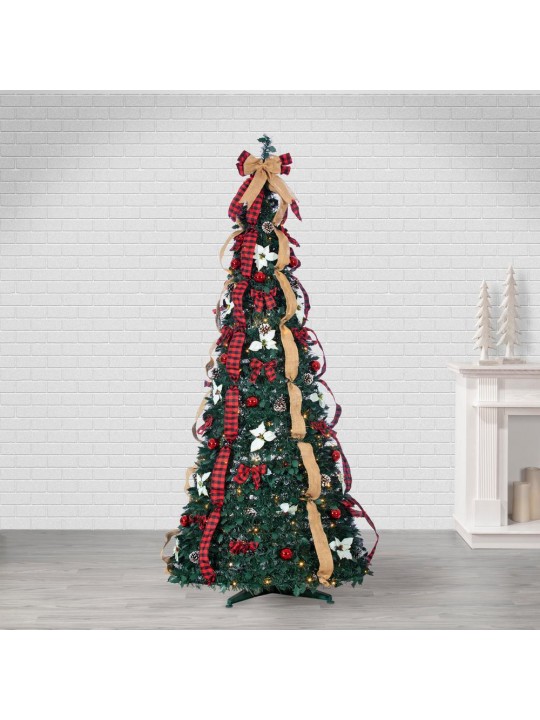 7.5 ft. Artificial Pop-Up LED Tree with Decorations