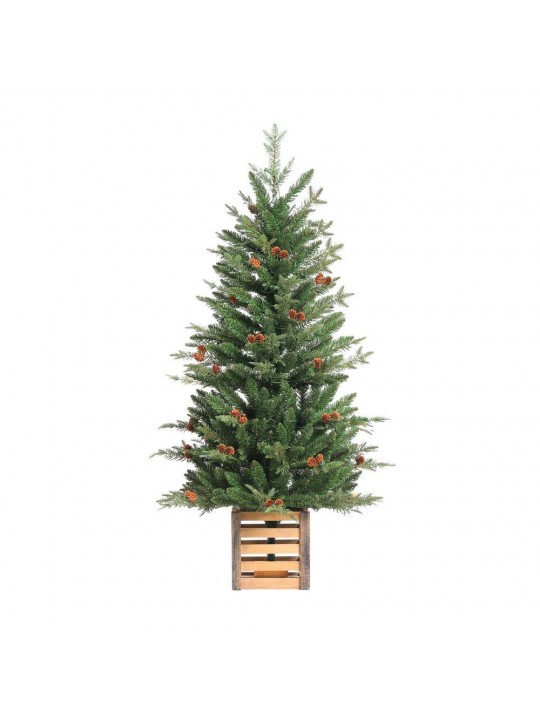 4 ft. Pre-Lit Incandescent Asheville Fir Potted Artificial Tree with 100 Clear Lights
