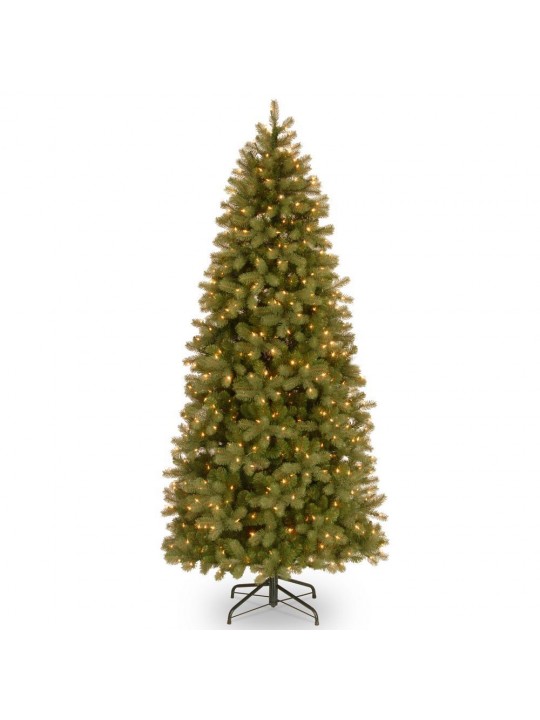 6 ft. Downswept Douglas Artificial Christmas Slim Fir Tree with Clear Lights