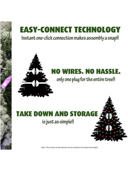 6.5 ft. Pre-Lit LED White Frosted Valley Christmas Tree with Clear Smart Lights