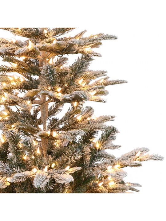 7.5 ft. Pre-Lit Incandescent Aspen Green Fir Flocked Artificial Christmas Tree with 700 UL Clear Lights