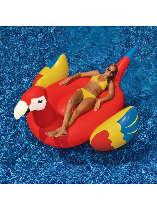 Animal Kingdom Extra Large Swimming Pool Floats Combo Value Pack: Light-Up Swan, Swan, Flamingo, Parrot