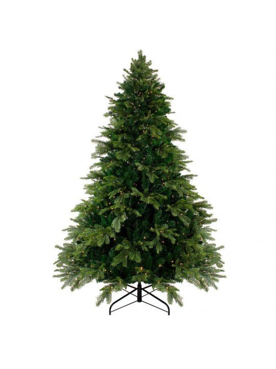 6.5 ft. Pre-Lit Woodcrest Pine Artificial Christmas Tree with Warm White LED Lights