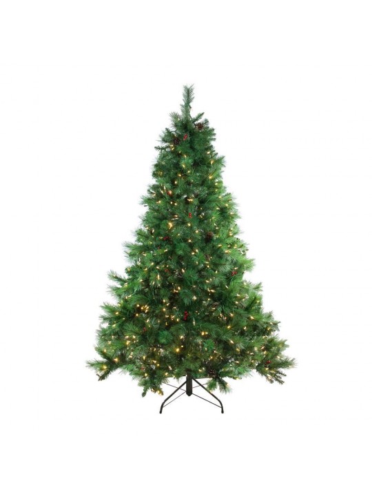 7.5 ft. Pre-Lit LED Instant Connect Denali Mixed Pine Artificial Christmas Tree - Dual Lights