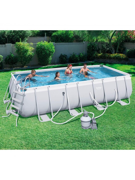 18ft x 9ft x 48in Frame Above Ground Pool Set and Pool Cleaning Kit