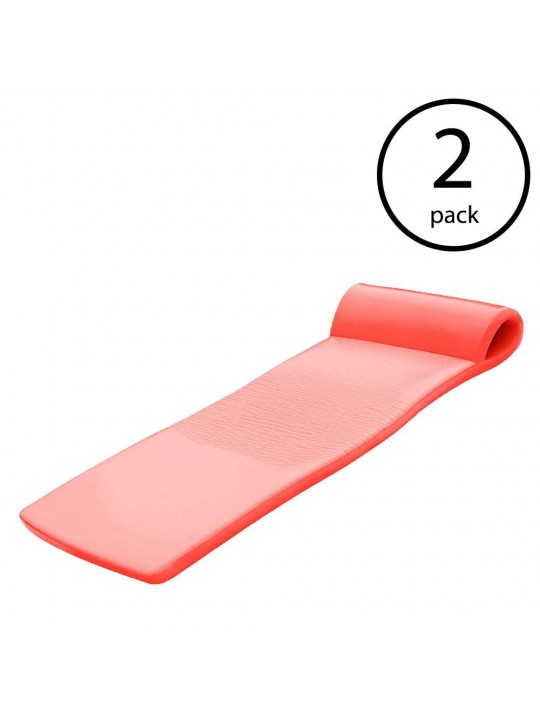 Sunsation 70 Inch Lounger Pool Float, Caribbean Coral (2 Pack)