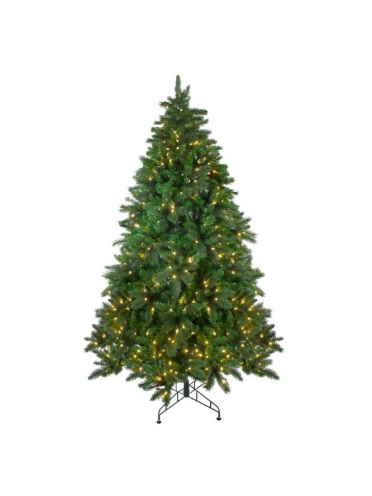 90 in. Pre-Lit Mixed Scotch Pine Artificial Christmas Tree with Warm White LED Lights