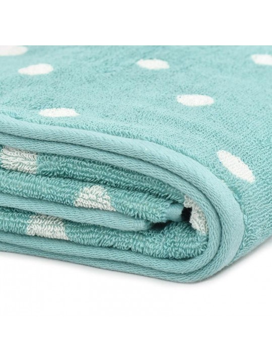 100% Cotton, Mint And White Dot Bath Towel