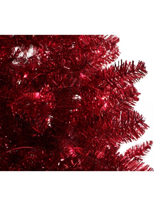 7 ft. Festive Red Tinsel Christmas Tree