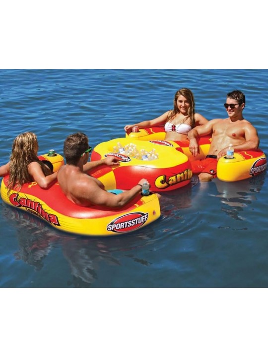 Cantina Lounger 4-Person Inflatable Pool Beach Lake Raft (2 Pack)