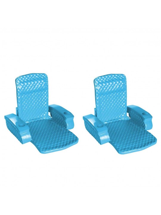 Rec Super Soft Swimming Pool Folding Chair Foam Lounge Float (2 Pack)