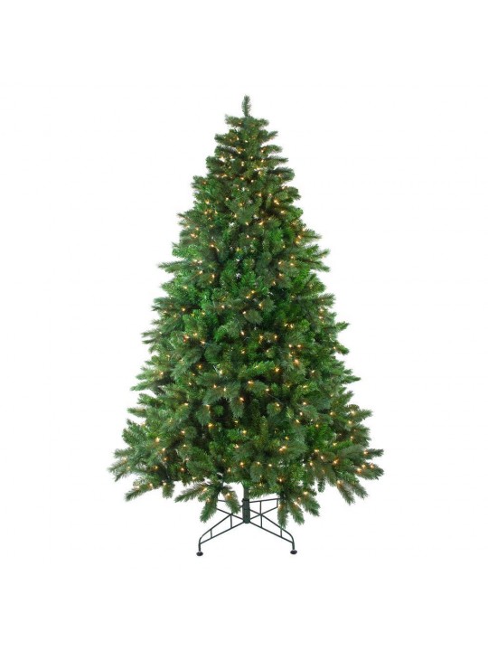 90 in. Pre-Lit Mixed Scotch Pine Artificial Christmas Tree with Clear Lights