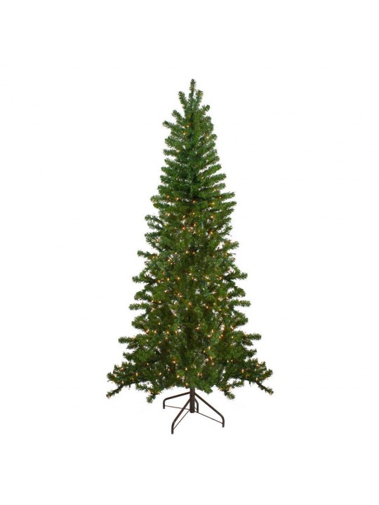 7.5 ft. Pre-Lit Canadian Pine Artificial Christmas Wall Tree - Clear Lights