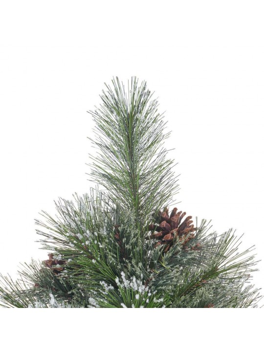 9 ft. Unlit Cashmere and Mixed Spruce Artificial Christmas Tree with Snowy Branches and Pinecones