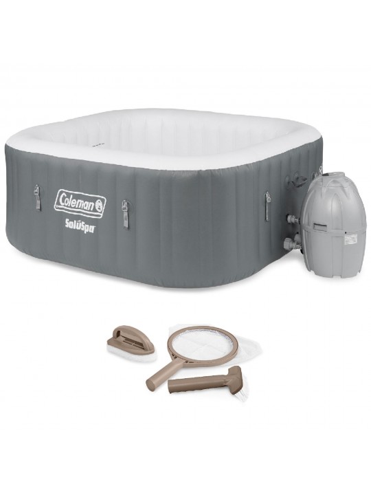 SaluSpa 4 Person Portable Inflatable Outdoor Hot Tub & Maintenance Kit