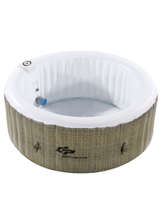 4 Person Inflatable Hot Tub Jets Portable Massage Spa White