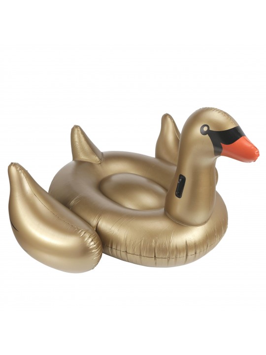 Vinyl Water Sports Giant Goose Ride On LED Light Up Pool Float, Multicolor