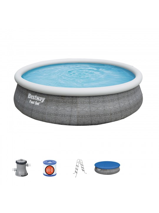 15 Foot Round Inflatable Pool Set