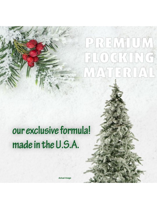 9 ft. Unlit Flocked Mountain Pine Artificial Christmas Tree