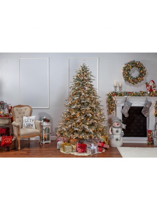 7.5 ft. Lightly Flocked Natural Cut Olympia Fir Artificial Christmas Tree with 800 Clear Lights