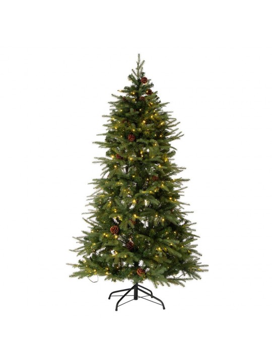 6 ft. Pre-Lit Green Fir Artificial Christmas Tree with 350 LED Lights 9 Functional Multi-color Remote controller