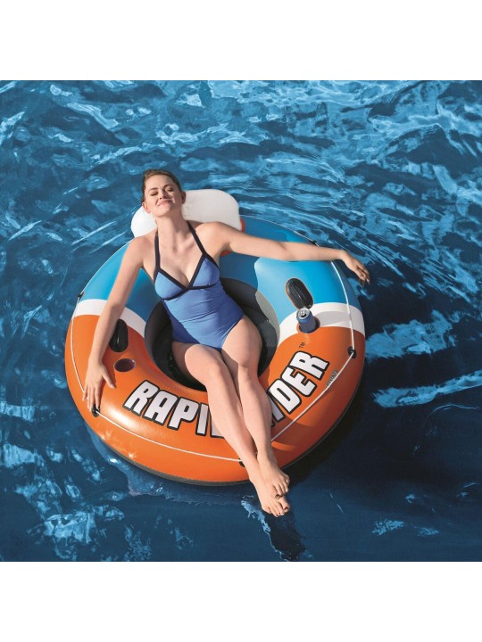 CoolerZ Rapid Rider Inflatable Blow Up Pool Chair Tube, Orange (12 Pack)