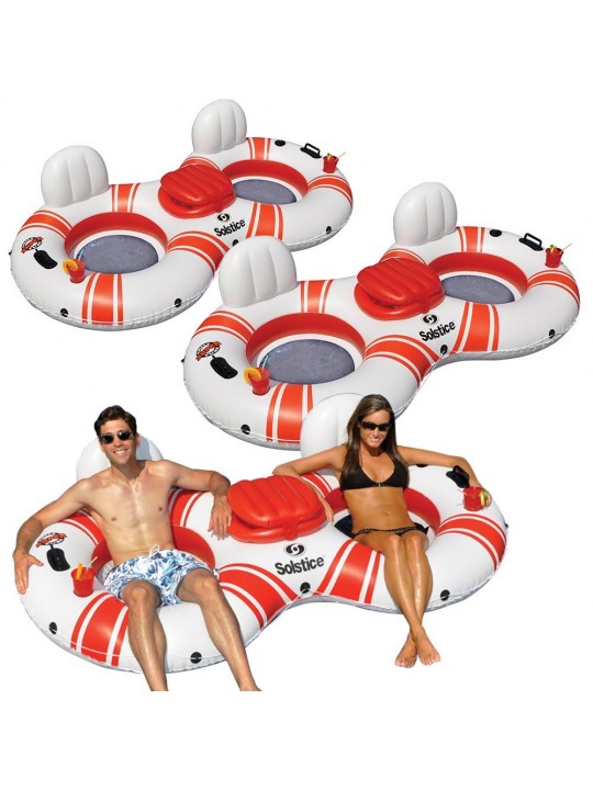 Superchill Tube Duo Swimming Pool Float, 3-Pack
