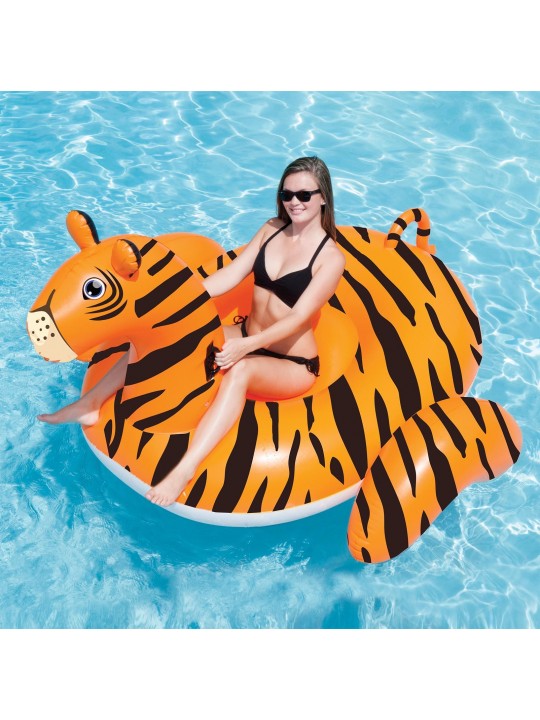 Safari Tiger Giant Inflatable Swimming Pool Float Lounger (6 Pack)