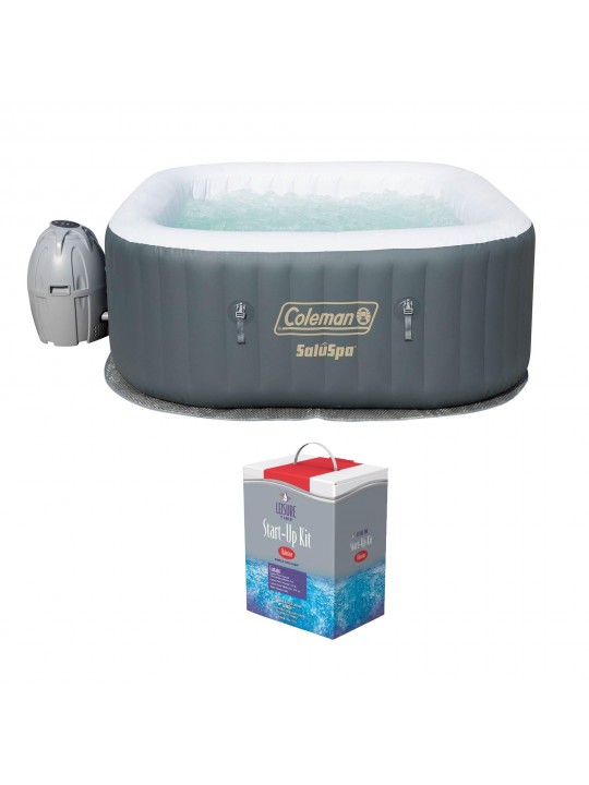 SaluSpa Inflatable Hot Tub Spa with Chlorine Spa Sanitizer Kit