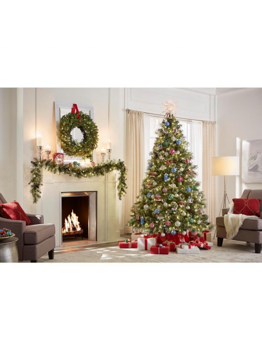 7.5 ft Sparkling Amelia Pine LED Pre-Lit Artificial Christmas Tree with Warm White Lights