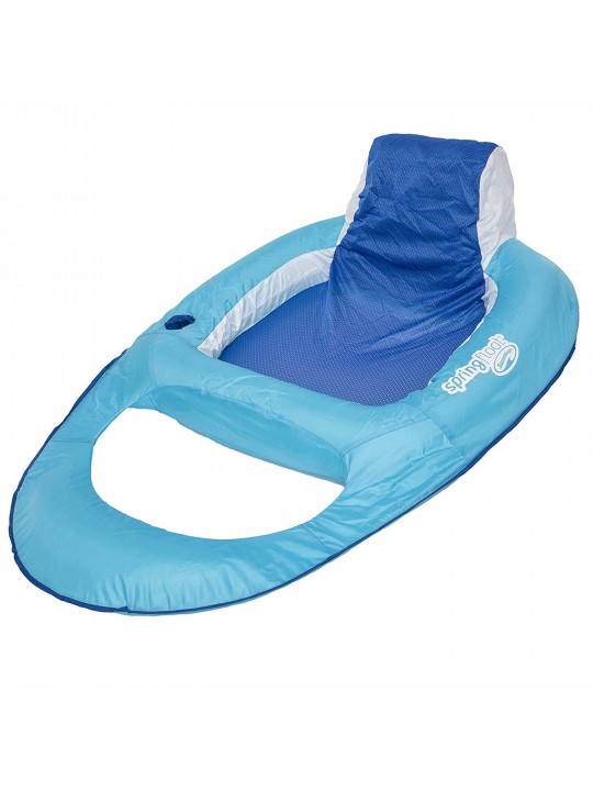 Swimming Pool Spring Float Water Recliner w/ Headrest, Blue (4 Pack)