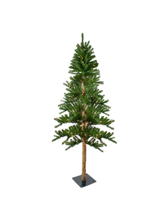 6 ft. Pre-Lit Alpine Artificial Christmas Tree, Clear Lights