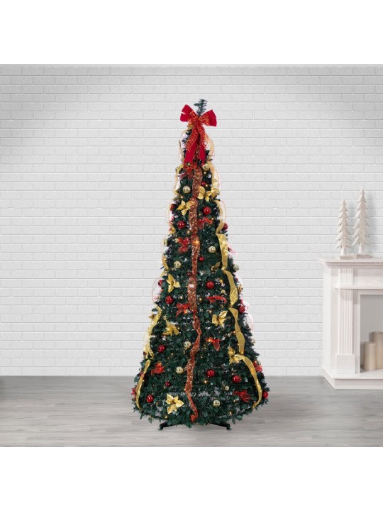 7.5 ft. Artificial Pop-Up Pine Tree with Decorations
