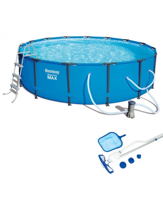 15ft x 42in Steel Pro Max Round Frame Above Ground Pool and Accessories