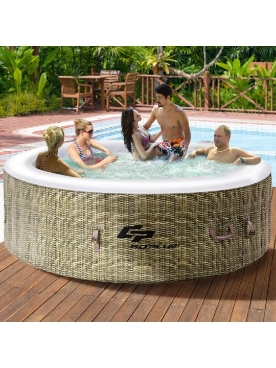 4-6 Person Inflatable Hot Tub Portable Heated Massage Spa White
