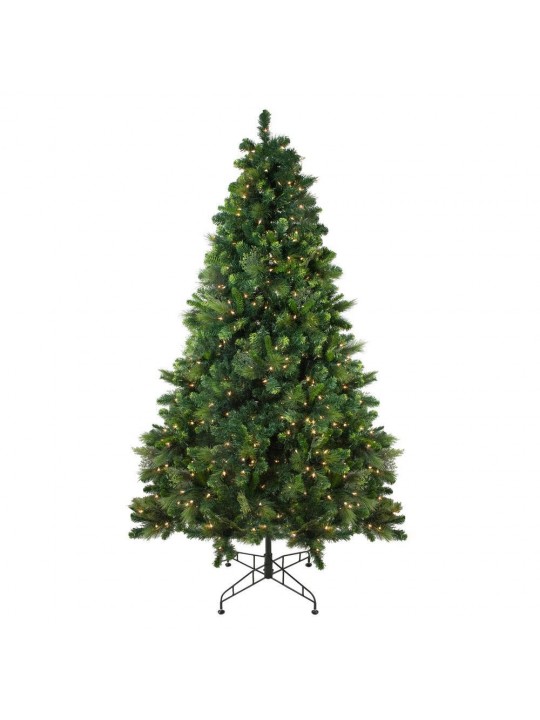 90 in. Pre-Lit Sequoia Mixed Pine Artificial Christmas Tree with Clear Lights
