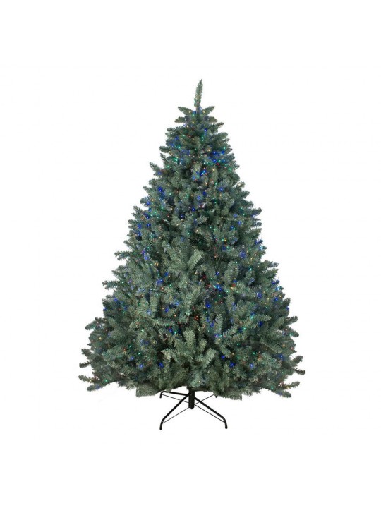 7.5 ft. Pre-Lit Colorado Blue Spruce Artificial Christmas Tree, Multi-Color LED Lights