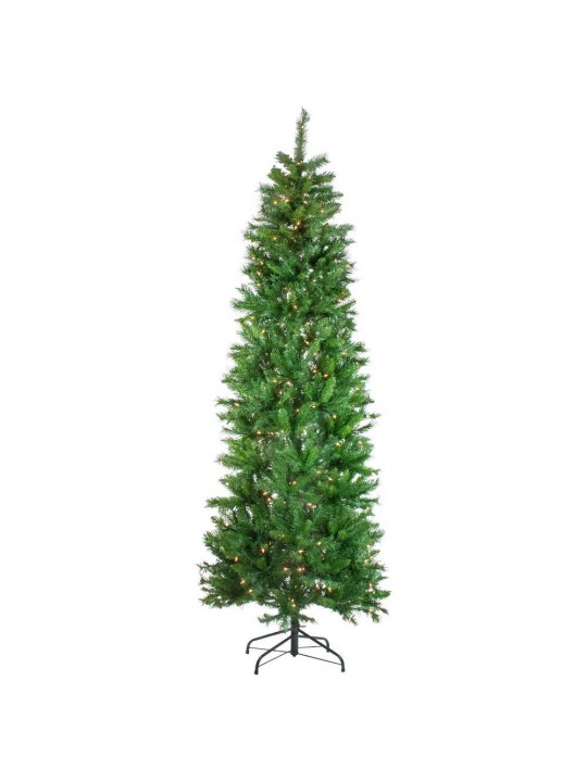 7.5 ft. Pre-Lit Stillwater Spruce Pencil Artificial Christmas Tree - Clear Lights