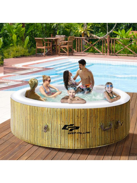 4-6 Person Inflatable Hot Tub Jets Massage Spa White