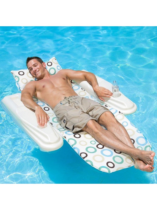 Vinyl Rio Sun Adjustable Reclining Chaise Pool Float, Multicolor
