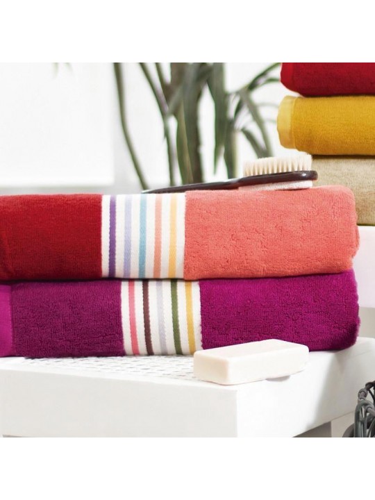 Striped Magenta Bath Sheet Towel