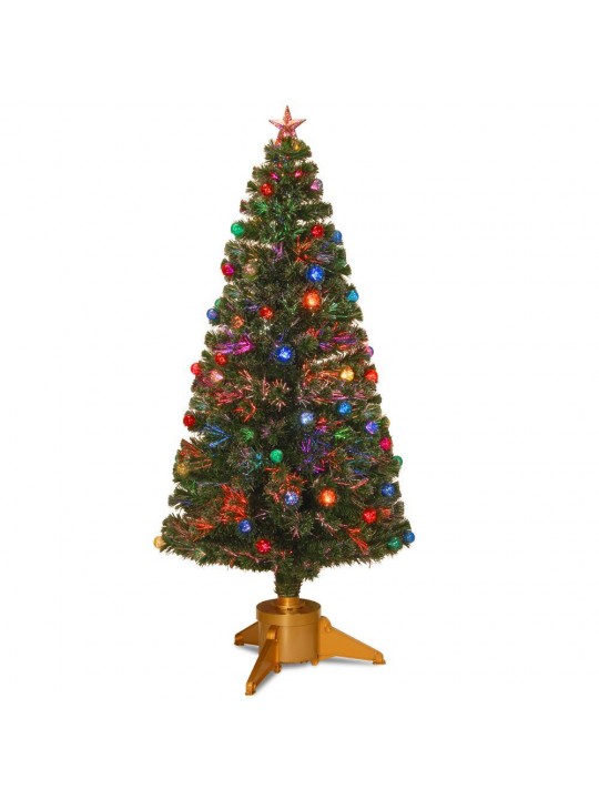 6 ft. Fiber Optic Fireworks Artificial Christmas Tree with Ball Ornaments