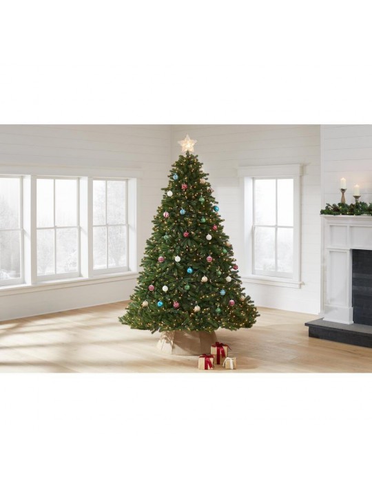 7.5 ft Feel Real Jersey Fraser Fir Pre-Lit Artificial Christmas Tree with 1250 Mini White Lights