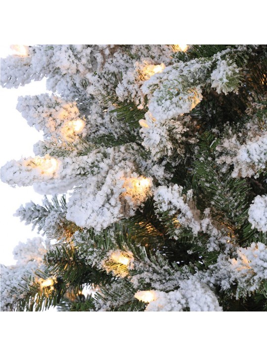 7.5 ft. Pre-Lit Lightly Flocked Canyon Fir Christmas Tree